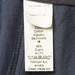 Pre Owned Kenzo Blue Gabardine Pleated Trousers M