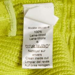 Kenzo Green Sequin Embellished Rib Knit Flared Mini Skirt M