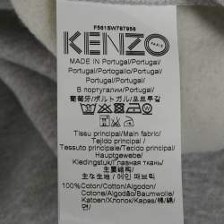 Kenzo Grey Embroidered Cotton Crew Neck Sweatshirt S