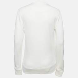 Kenzo Off-White Eiffel Tower Embroidery Cotton Crew Neck Sweatshirt S 