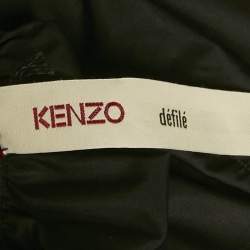 Pre Owned Kenzo Black Cotton Tiered Long Skirt M