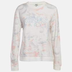 Kenzo Pink Printed Cotton Knit Crew Neck Sweatshirt S