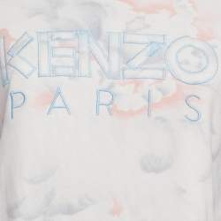 Kenzo Pink Printed Cotton Knit Crew Neck Sweatshirt S