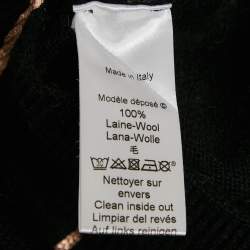 Kenzo Black Tufted and Metallic Print Wool Knit Sweater S