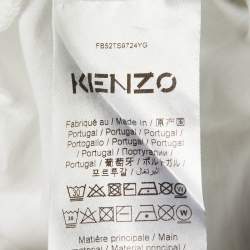 Kenzo White Tiger Print Cotton Crew Neck T-Shirt L