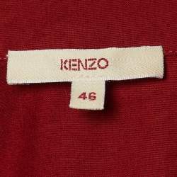 Kenzo Red Cotton Ruffle Button Front Shirt XL