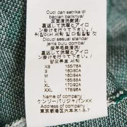 Kenzo Green Patterned Knit Beads Embellished Mini Dress S