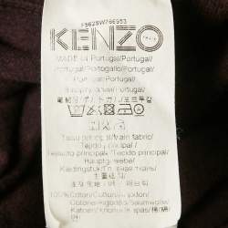 Kenzo Burgundy Love Embroidered Cotton Knit Sweatshirt S