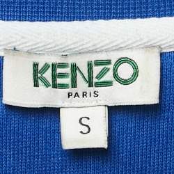 Kenzo Blue Eye Embroidered Cotton Crew Neck Sweatshirt S 