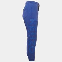 Kenzo Blue Cotton Knit Logo Detal Joggers M