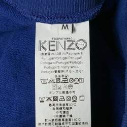Kenzo Blue Cotton Knit Logo Detal Joggers M