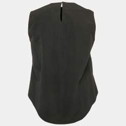 Kenzo Black Embroidered Crepe Sleeveless Top M