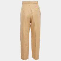Pre Owned Kenzo Beige Gabardine Trousers M