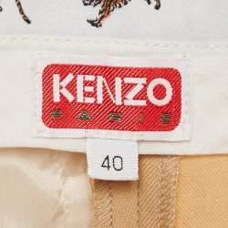 Pre Owned Kenzo Beige Gabardine Trousers M