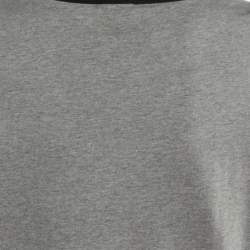 Kenzo Grey/Black Logo Cotton Printed Sleeve Round Neck T-Shirt M