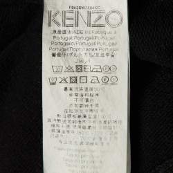 Pre Owned Kenzo Black Eye Embroidered Cotton Knit Sweatshirt L