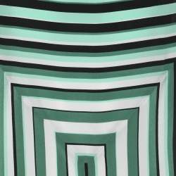 Pre Owned Kenzo Green Stripe Silk Tunic Blouse L