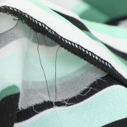 Pre Owned Kenzo Green Stripe Silk Tunic Blouse L