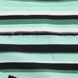 Pre Owned Kenzo Green Stripe Silk Tunic Blouse L