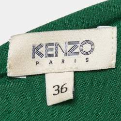 Pre Owned Kenzo Green/Blue Colorblock Crepe Maxi Dress S