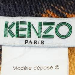 Kenzo Multicolor Printed Silk Skirt XL