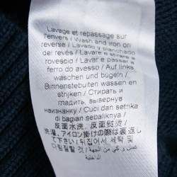 Pre Owned Kenzo Navy Blue Logo Intarsia Rib Knit Mini Sweater Dress S