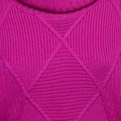 Pre Owned Kenzo Purple Cable Knit Turtle Neck Top & Maxi Skirt M