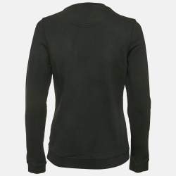Pre Owned Kenzo Black Tiger Logo Embroidered Cotton Knit Sweatshirt M