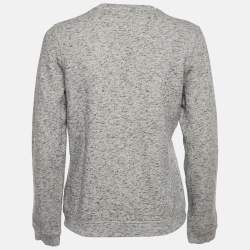 Pre Owned Kenzo Grey Tiger Embellished Cotton Crew Neck Sweatshirt M