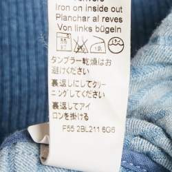 Pre Owned Kenzo Blue Jacquard Denim Button Front Jacket S