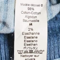 Pre Owned Kenzo Blue Jacquard Denim Button Front Jacket S