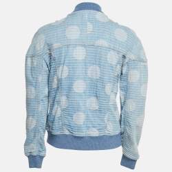 Pre Owned Kenzo Blue Jacquard Denim Button Front Jacket S