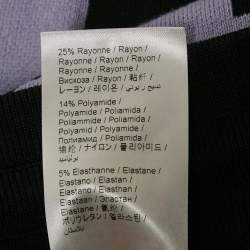 Pre Owned Kenzo Lavender Logo Jacquard Knit Trousers L