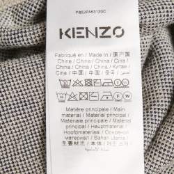 Pre Owned Kenzo Grey Logo Jacquard Knit Jogger Pants M