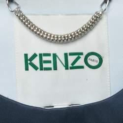 Pre Owned Kenzo Navy Blue Synthetic Crossover Cape Jacket S