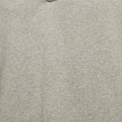 Pre Owned Kenzo Grey Cotton Knit V-Neck Sweatshirt Dress L
