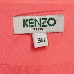 Pre Owned Kenzo Pink Crepe Pleated Mini Skirt M