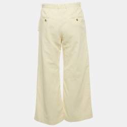 Pre Owned Kenzo Cream Corduroy Straight Leg Jeans M Waist 28"