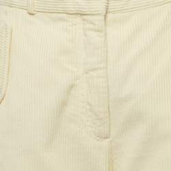 Pre Owned Kenzo Cream Corduroy Straight Leg Jeans M Waist 28"