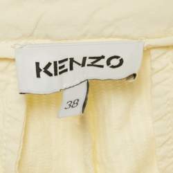 Pre Owned Kenzo Cream Corduroy Straight Leg Jeans M Waist 28"