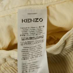 Pre Owned Kenzo Cream Corduroy Straight Leg Jeans M Waist 28"