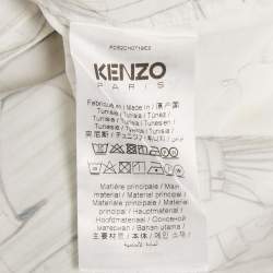 Pre Owned Kenzo White Sketch Print Cotton Boxy Shirt M