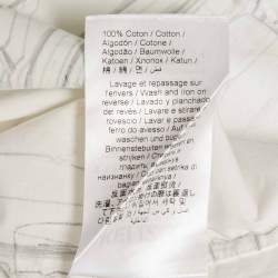 Pre Owned Kenzo White Sketch Print Cotton Boxy Shirt M