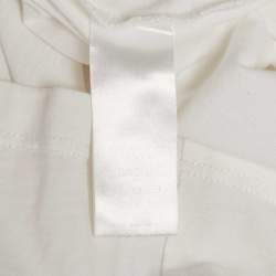 Pre Owned Kenzo White Embossed Logo Cotton Crewneck T-Shirt S