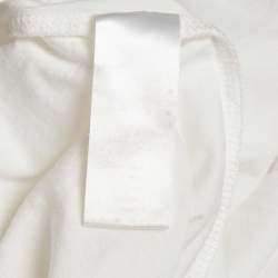 Pre Owned Kenzo White Embossed Logo Cotton Crewneck T-Shirt S