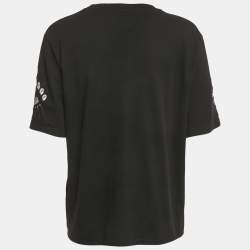 Pre Owned Kenzo Black Eye Embroidered Cotton Crewneck T-shirt L