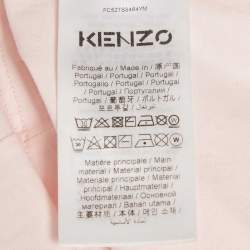 Pre Owned Kenzo Pink Tiger Print Jersey Crewneck T-Shirt L