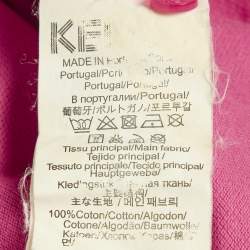 Pre Owned Kenzo Pink Logo Embroidered Cotton Polo T-Shirt S