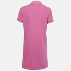 Pre Owned Kenzo Pink Logo Embroidered Cotton Polo T-Shirt S