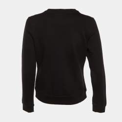 Pre Owned Kenzo Black Tiger Embroidered Cotton Crew Neck Sweatshirt M